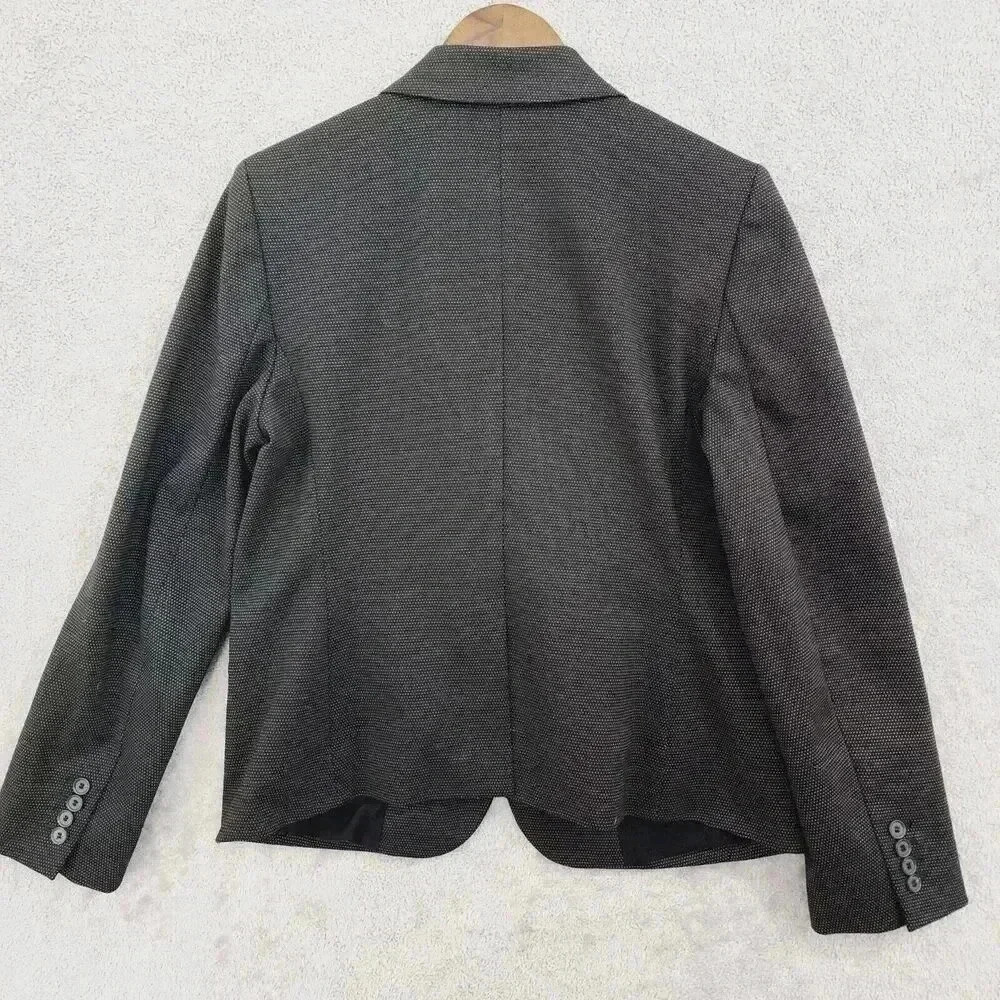 Ann Taylor Women's Black Blazer Jacket Size 12 Polyester Rayon 13CT - Picture 2 of 7